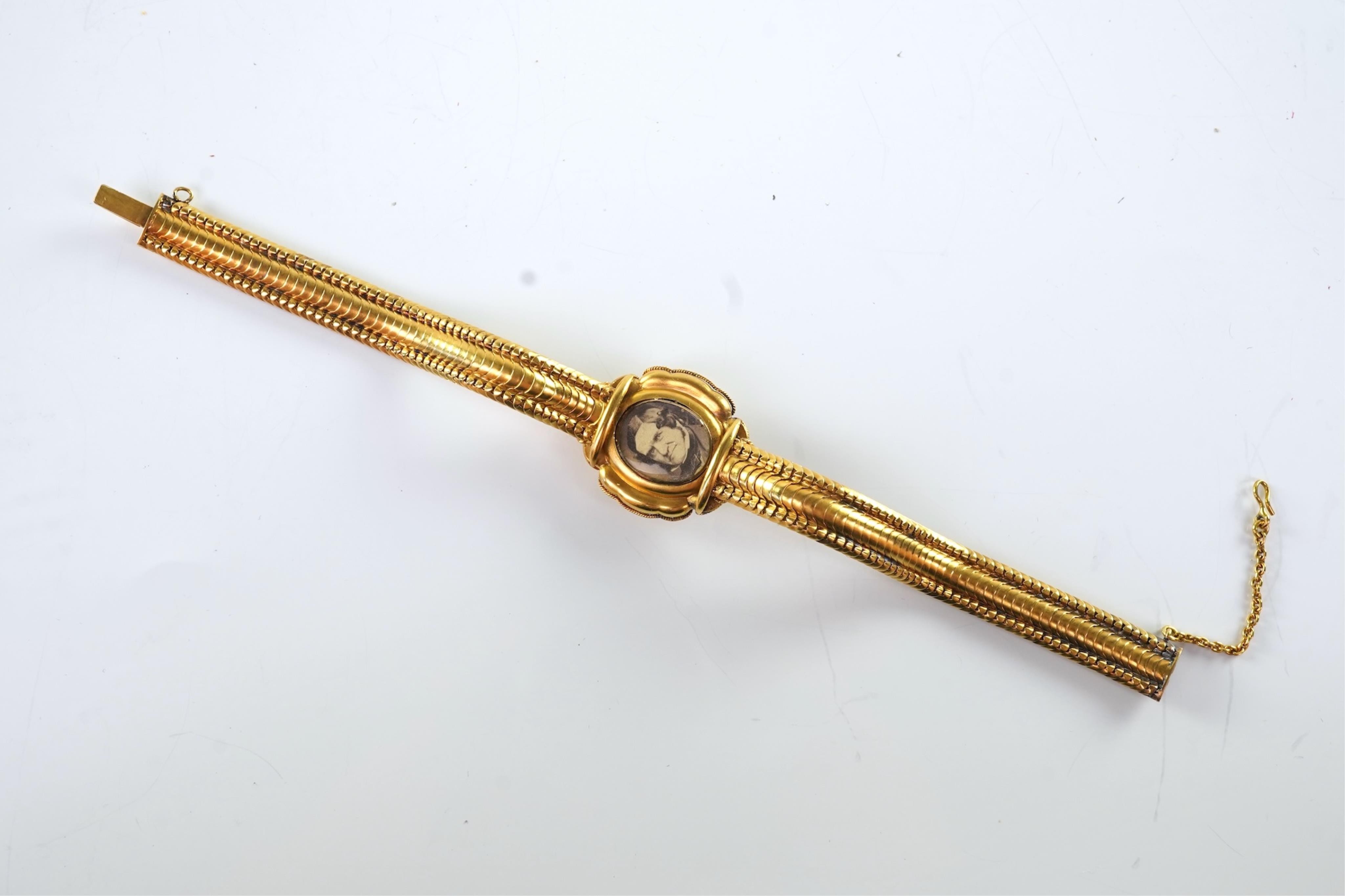 A Victorian gold and ruby bracelet, late 19th century